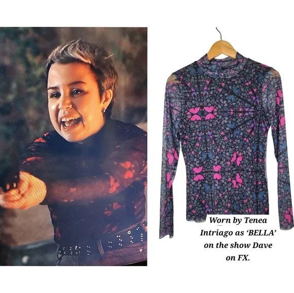 TED BAKER London Kamill Mesh Top In Black Size M - Picture 1 of 11